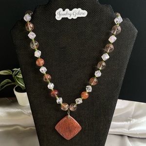 Vintage Rare Natural Cherry Quartz Uranium Necklace